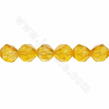 Natural Citrine beads strand faceted star cut size 8x10mm hole 1.2mm 15~16"/strand
