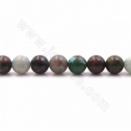Fili di perle di azzurrite naturale, rotonde, dimensioni 10 mm, foro 1,2 mm, 15~16"/filamento