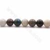 Perles d'azurite naturelle en collier, rondes, taille 8mm, trou 1.2mm, 15~16"/cordeau