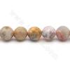 Perles en pierre naturelle de chrysanthème à facettes rondes diamètre 8mm trou 1.2mm 15''-16''/cordeau