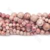Perles en pierre de chrysanthème teintées, perles rondes diamètre 10 mm trou 1.2 mm 15~16"/cordeau