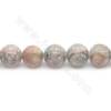Collier de perles en pierre de chrysanthème teintée Taille ronde 10 mm Trou 1.2mm 15~16"/coton