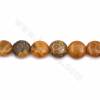 Rouleaux de perles en pierre naturelle de chrysanthème et de fossiles coralliens, rondes et plates, diamètre 12mm, 15~16"/rangée