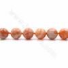 Rouleaux de perles de calcite naturelle orange, rondes, diamètre 14mm, trou 1.2mm, 15~16"/ruban