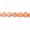 Rouleaux de perles de calcite naturelle orange, rond plat, diamètre 25mm, trou 1.2mm, 15~16"/rangée