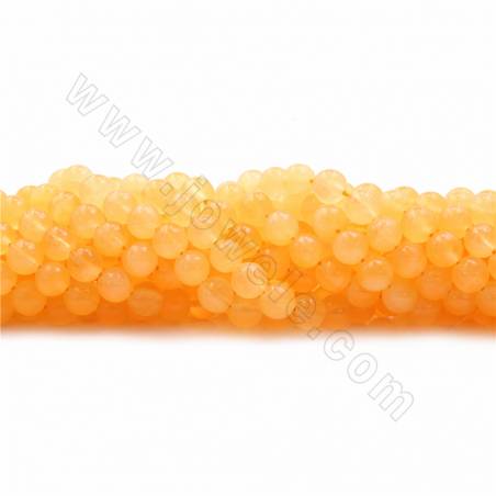 Rouleaux de perles de calcite naturelle orange, ronde, taille 5mm, trou 1mm, 15~16"/ruban