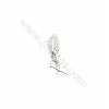 925 Sterling Silver Leaf Pinch Bail  Rhodium  4x16mm  Pin 0.65mm  Cubic Zirconia Micro Pave