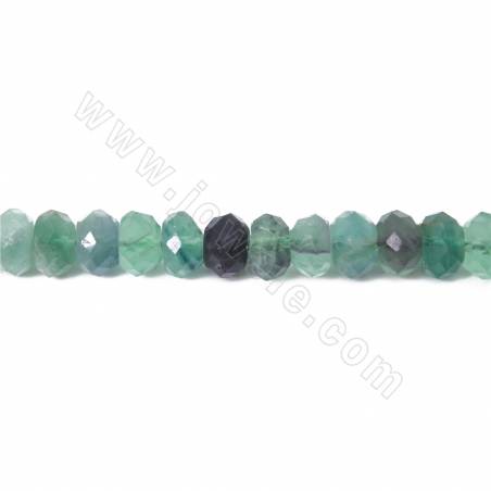 Natural fluorite faceted abacus beads strand size 6x9 mm hole 1 mm 15~16"/strand