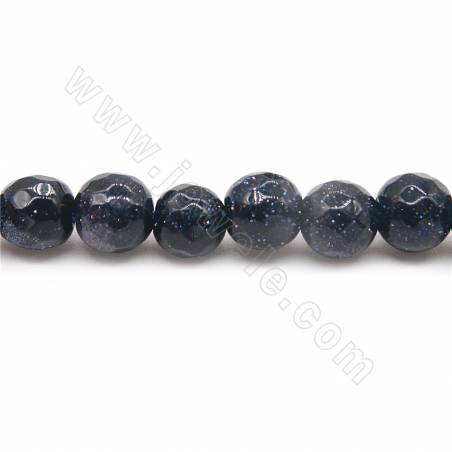Synthesis Blue Goldstone Faceted Round Diameter6mm Hole1.2mm 39-40cm/Strand