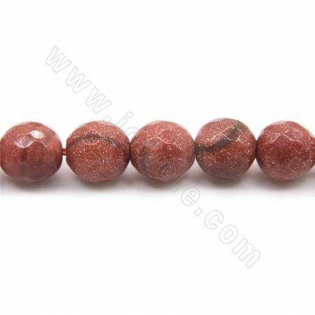 Synthesis Goldstone Faceted Round Diameter8mm Hole1.2mm 39-40cm/Strand