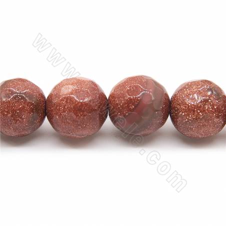 Synthesis Goldstone Faceted Round Diameter10mm Hole1.2mm 39-40cm/Strand