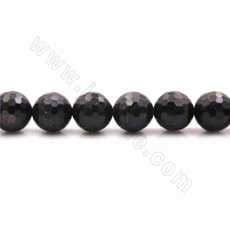 Natural Hypersthene Beads Strand Faceted Round Size 11mm Hole 1.2mm 15~16"/Strand