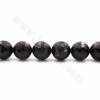 Rouleaux de perles en hypersthène naturel, rond à facettes, taille 16mm, trou 1.2mm, 15~16"/rangée