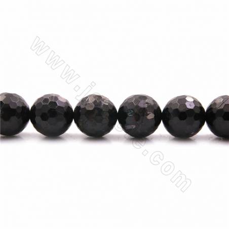 Natural Hypersthene Beads Strand Faceted Round Size 18mm Hole 1.2mm 15~16"/Strand