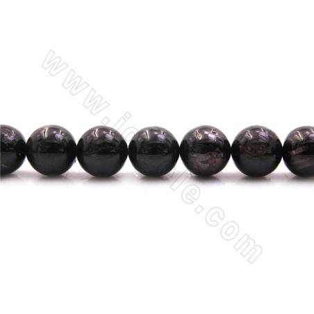 Fili di perle di iperstene naturale, rotonde, dimensioni 14 mm, foro1,2 mm, 15~16"/filamento