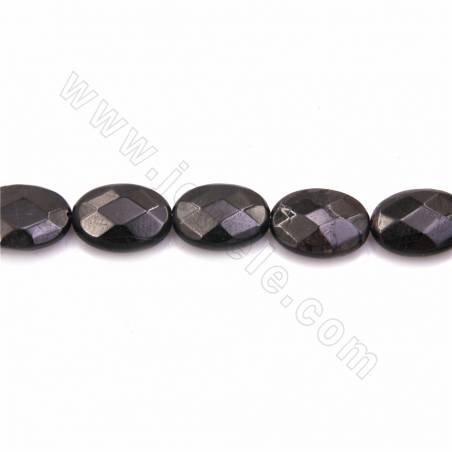 紫蘇輝石串珠 切角扁蛋形 尺寸15x20毫米 孔徑1毫米 長度39-40厘米/條