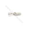 925 Sterling Silver Ring Pinch Bail  Rhodium  3x12mm  Pin 0.62mm  Cubic Zirconia Micro Pave
