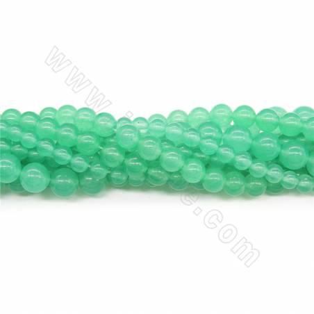 Perles Jade teinté ronde sur fil Taille 6-10mm trou 1mm 15~16"/fil