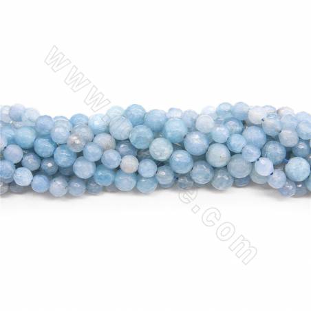 Perles Jade teinté ronde facette sur fil Taille 6-8mm trou 1mm 15~16"/fil
