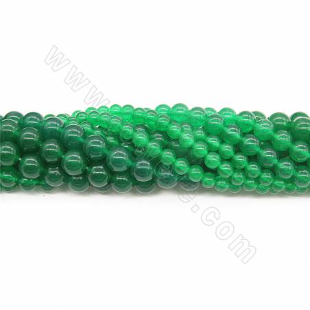 Perles Jade teinté ronde sur fil Taille 6-10mm trou 0.8mm 15~16"/fil