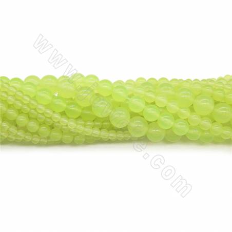 Perles Jade teinté ronde sur fil Taille 4-10mm trou 0.6-1mm 15~16"/fil