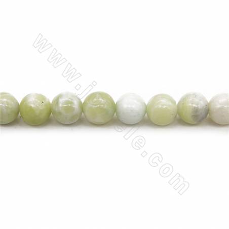 Perline naturali di giada Hotan Diametro rotondo 8mm Foro 1mm Lunghezza 39~40cm/filo