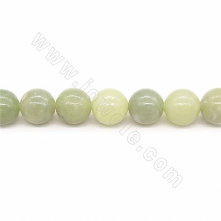 Hotan Jade runde Perlenkette Durchmesser 10mm Loch 1mm Länge 39~40cm/Strang