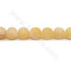 Perles de Jade jaune ronde sur fil Taille 10mm trou 0.8mm 15~16"/fil
