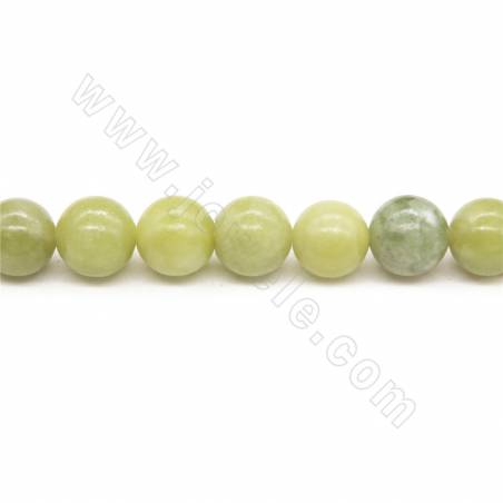 Gelbe Jade Perlenkette Rund Durchmesser 10mm Loch 0.8mm Länge 39~40cm/Strang