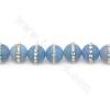 Perles Jade HANBAI teinté mate avec zircon rond sur fil  Taille 10mm trou 1mm 15~16"/fil