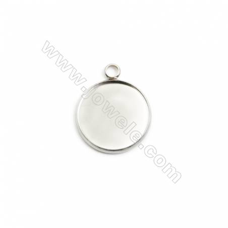 304 Stainless Steel Round Charms Pendants  Diameter 22mm  Hole 3mm  150pcs/pack