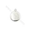 304 Stainless Steel Round Charms Pendants  Diameter 22mm  Hole 3mm  150pcs/pack
