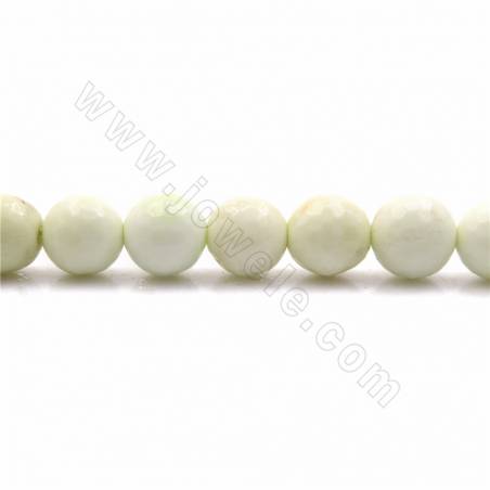 Collier de perles en jade citron naturel, facettes rondes, taille 10mm, trou1.2mm, 15~16"/cordeau