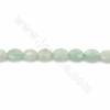 Rouleaux de perles de jade naturel de Birmanie, ovale plat (à facettes), taille 7x9mm, trou 1.2mm, 15~16"/r