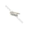 925 Sterling Silver Pinch Bail  Rhodium  9x14mm  Cubic Zirconia Micro Pave