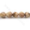 Perles de jaspe naturel à facettes étoile taille 7x8mm trou 1.2 mm 15''-16''/cordeau