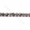 Perles de Jaspe Naturel Gris, Rondes (facettes), Diamètre 5mm, Trou 0.9mm, 15~16"/cordeau