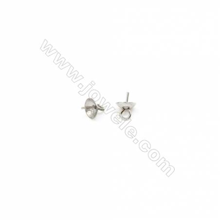 304 Stainless Steel Cup Pearl Bail Pin Pendants  Size 6x8mm  Pin 0.7mm  Hole 2mm  300 pcs/pack
