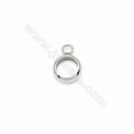 304 Stainless Steel Round Charms Pendants  Diameter 7mm  Hole 1.5mm  240pcs/pack
