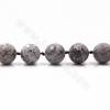 Perles de Jaspe Naturel Gris, Rondes (facettes), Diamètre18mm, Trou 1.2mm, 15~16"/cordeau