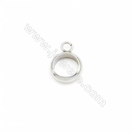 304 Stainless Steel Round Charms Pendants  Diameter 8mm  Hole 1.5mm  300pcs/pack