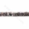Rouleaux de perles de jaspe photo gris naturel, Abacus (facettes), taille 5x7mm, trou 1.2mm, 15~16"/rangée
