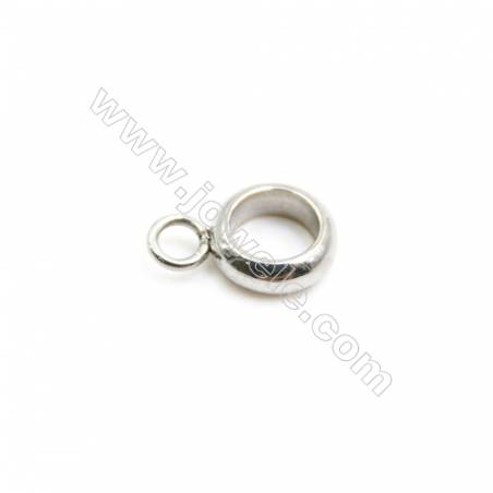 304 Stainless Steel Round Charms Pendants  Diameter 6mm  Hole 1.5mm  300pcs/pack