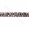 Rouleaux de perles de jaspe photo gris naturel, Abacus (facettes), taille 5x9mm, trou 1.2mm, 15~16"/rangée