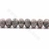Rouleaux de perles de jaspe photo gris naturel, Abacus (facettes), taille 8x11mm, trou 1.2mm, 15~16"/rangée