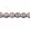 Perles de Jaspe Naturel Gris, Ronde Plate (facettée), Taille 11mm,Trou 1.2mm, 15~16"/cordeau