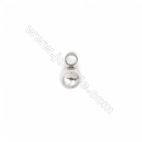 304 Stainless Steel Round Ball Charms Pendants  Diameter 5mm  Hole 1.5mm  300pcs/pack