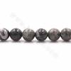 Rouleaux de perles en jaspe naturel gris, rond, diamètre 8mm, trou1mm, 15~16"/rangée