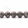 Rouleaux de perles en jaspe naturel gris, rond, diamètre 18mm, trou 1.2mm, 15~16"/rangée