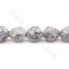 Perles en pierre naturelle de carte à facettes étoile taille 8x10mm trou 1.2mm 15''-16''/cordeau